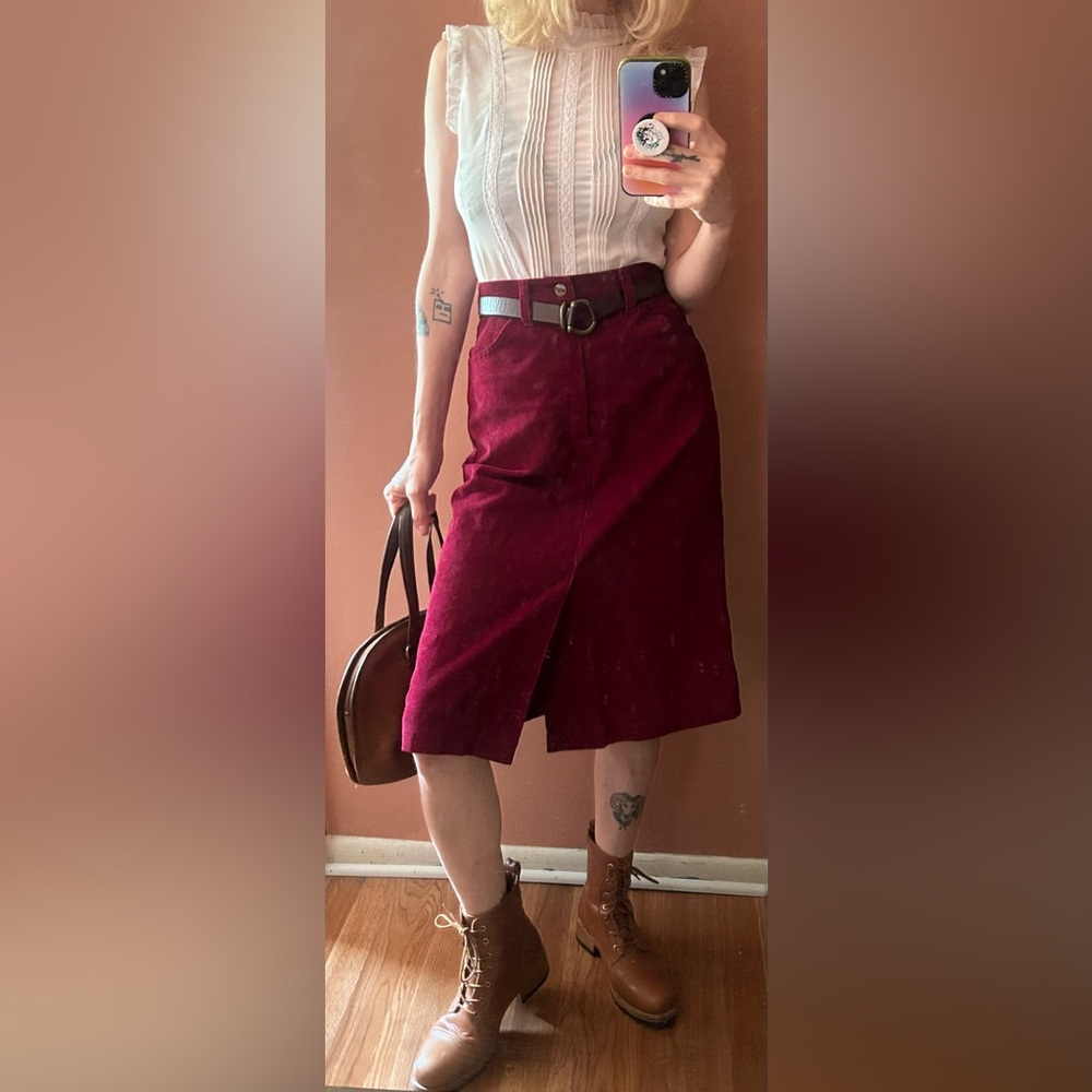 VINTAGE 70s WRANGLER HIGH WAISTED CORDUROY SKIRT